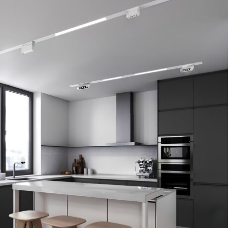 RIEL DE EMBUTIR ELECTRIFICADO 2M 2 VÍAS Riel Electrificado 2 Vías Embutir Blanco