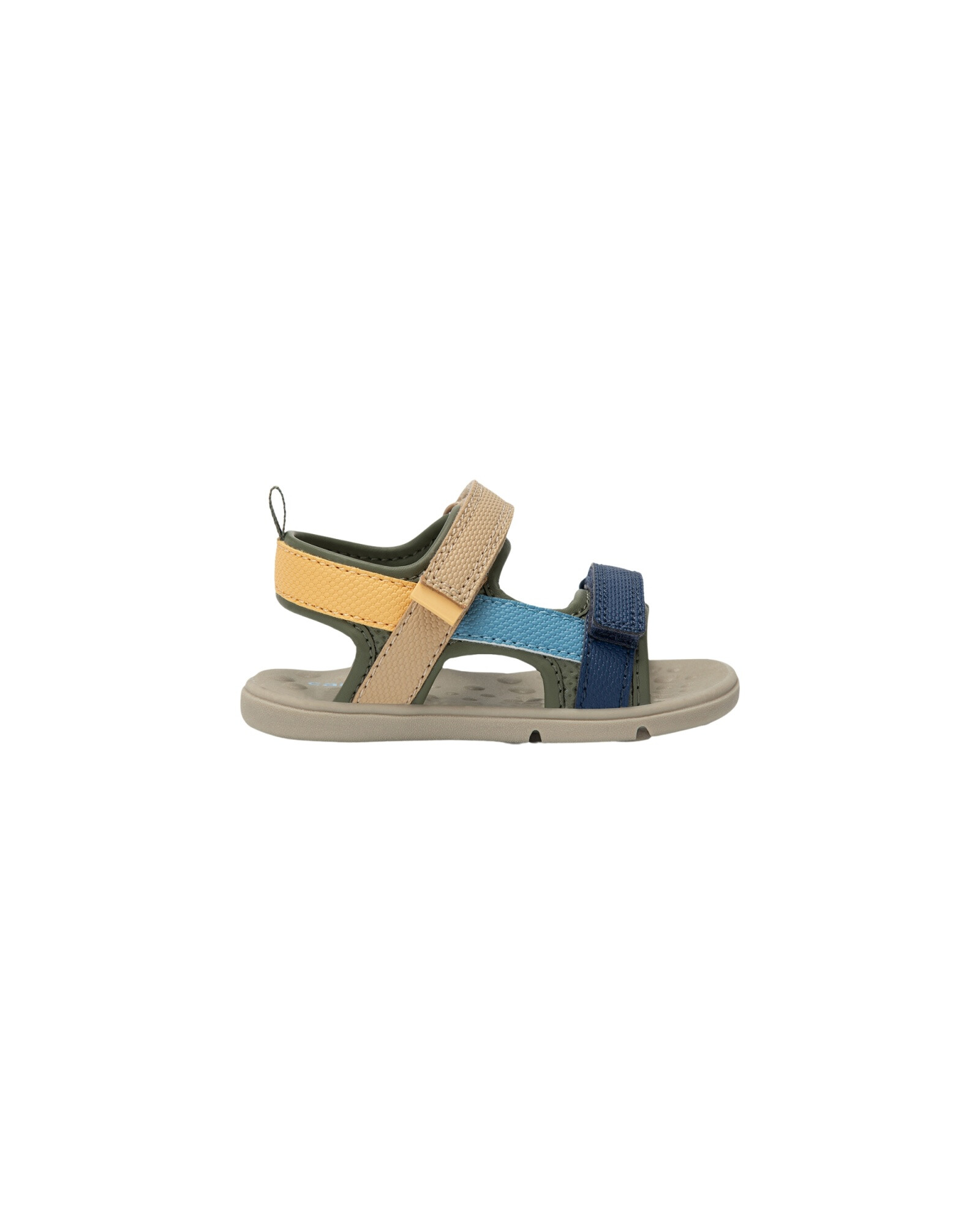 Sandalias con velcro, diseño con tiras multicolores Sin color