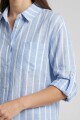 Camisa m/l rayada CELESTE