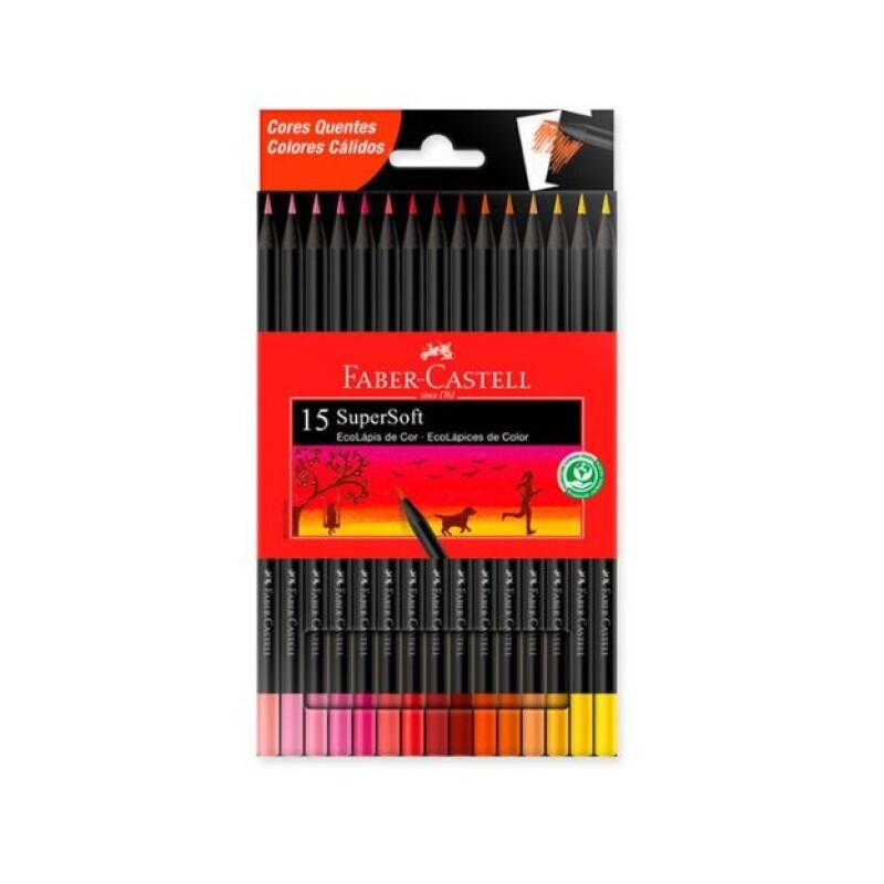 Lápices De Colores Faber-Castell x12 Supersoft Cálidos #Lápices De Colores Faber-Castell x 15 Supersoft Cálidos