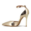 Vizzano Zapato Clasico Con Pulsera Dama Metalizado Punta Fina Taco Alto Lxv Dorado