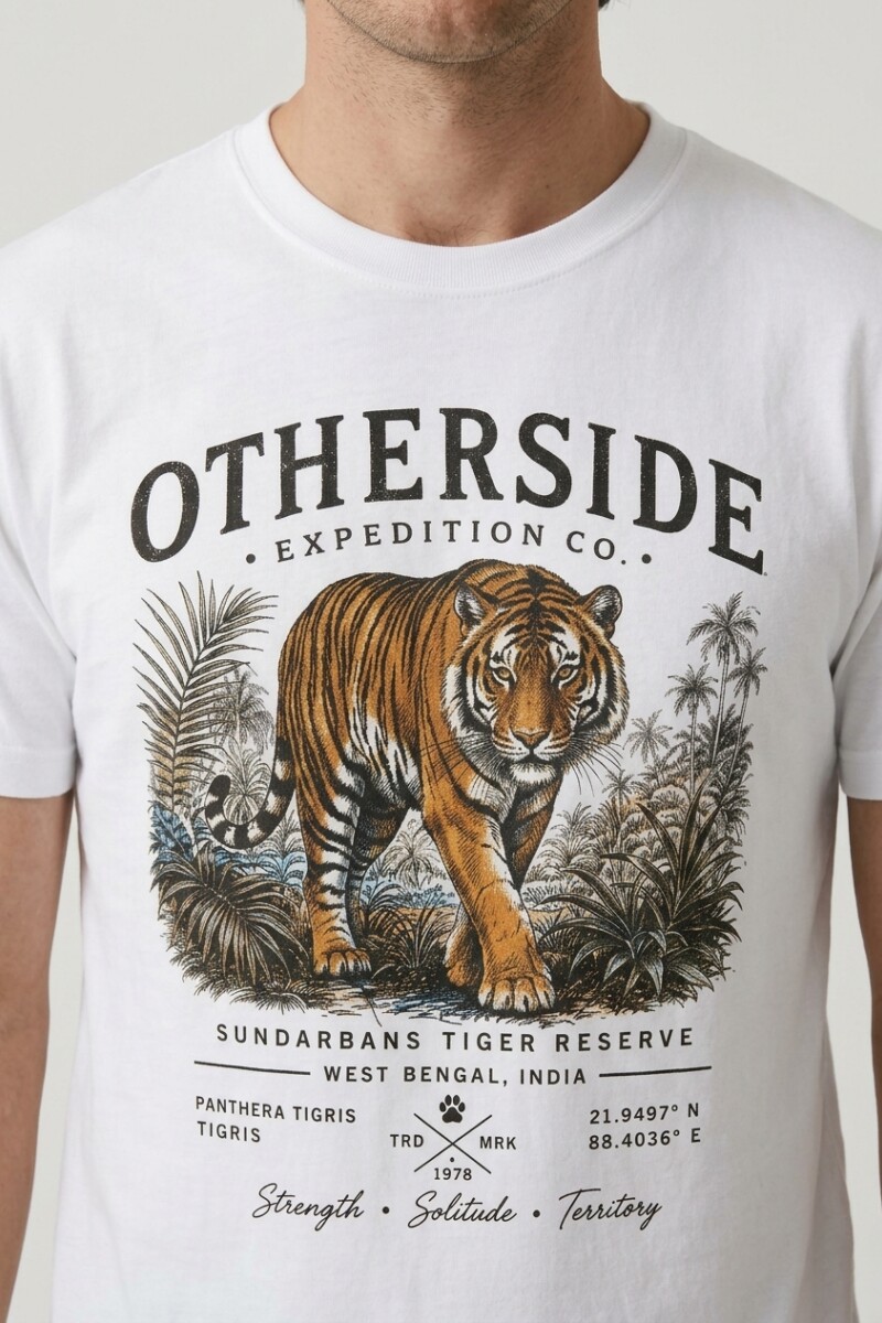 Camiseta estampada Tigre BLANCO