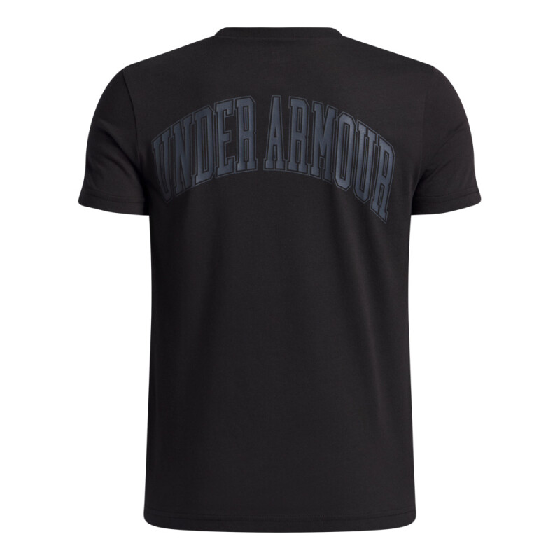UA COLLEGE CREST LOGO SS-GRY BLK-001