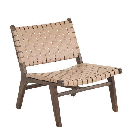 BUTACA CUERO-Y-MADERA MARRON KAIA TAUPE