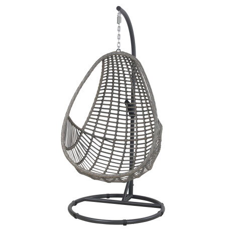 HAMACA COLGANTE RATTAN-SINTETICO-Y-ACERO GRIS NIZA