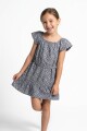 Vestido con volados en hombro AZUL MARINO