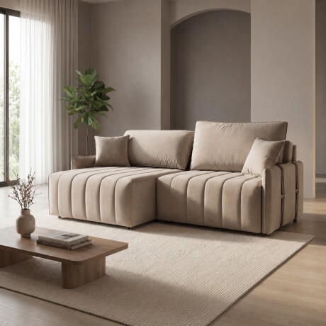 SILLÓN SOFÁ DOMINI 2 CUERPOS RETRACTIL AJUSTABLE BEIGE
