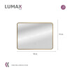 Espejo Horizontal Lumax Suleban c/marco y luz 90x70cm Dorado