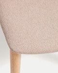 Silla Evera de chapa de roble con acabado en tono natural y chenilla beige Silla Evera de chapa de roble con acabado en tono natural y chenilla beige