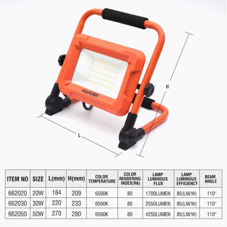 FOCO LED PORTATIL 220/240V 50W 4250LUM 6500K HARDEN ++ N/a