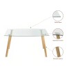 Mesa de Comedor de Vidrio - Eames Natural Mesa de Comedor de Vidrio - Eames Natural