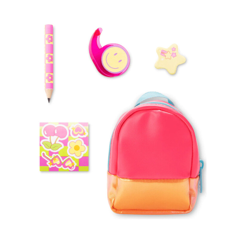 Mini Mochila neón llavero accesorio Real Littles Rosa