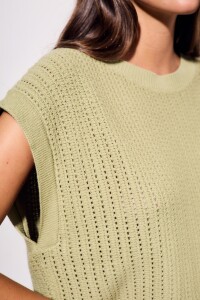 Chaleco Lurex Pistacho
