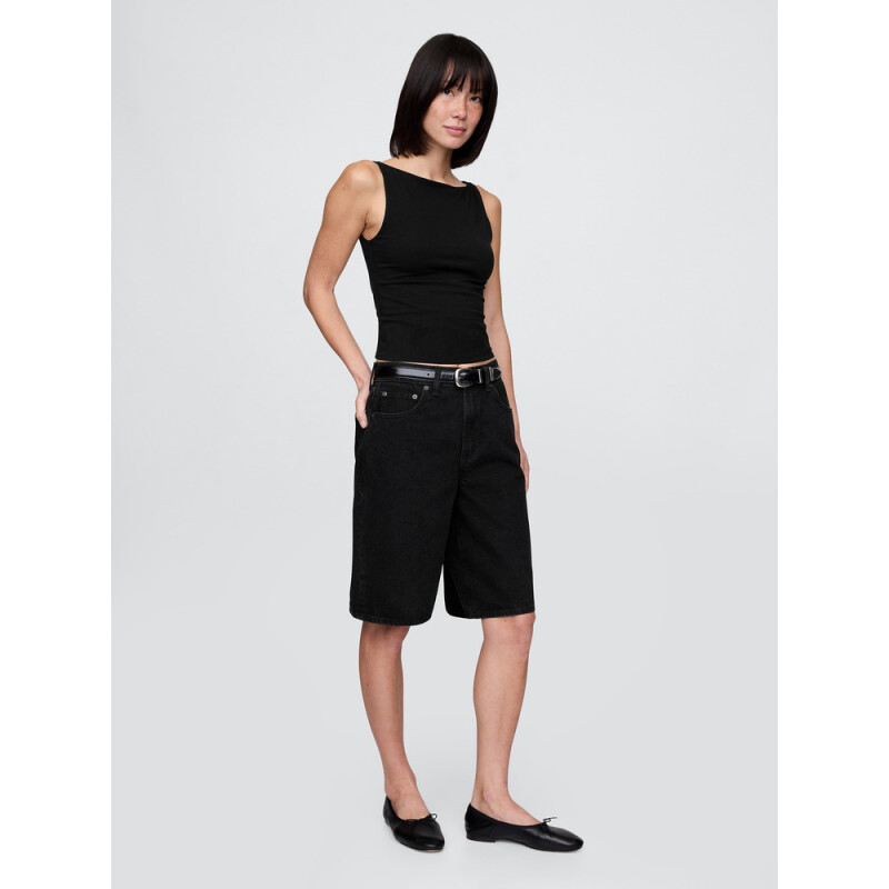SL CLOSEKNIT CROP BOAT - 22 1/2 BLACK