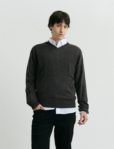 470313 SWEATER V HARRINGTON URBAN Gris Oscuro Melange