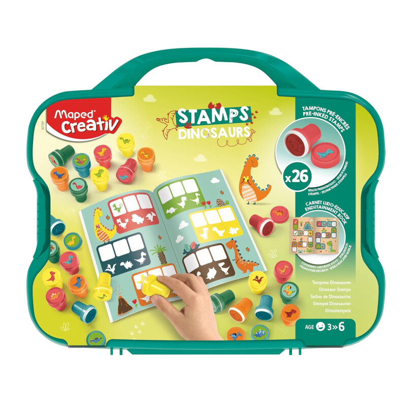 Maletín Kit de 26 sellos Creativ Stamps Dinosaurs Maped Creativ Maletín Kit de 26 sellos Creativ Stamps Dinosaurs Maped Creativ