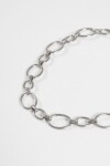 Collar acero cadena eslabones plateado