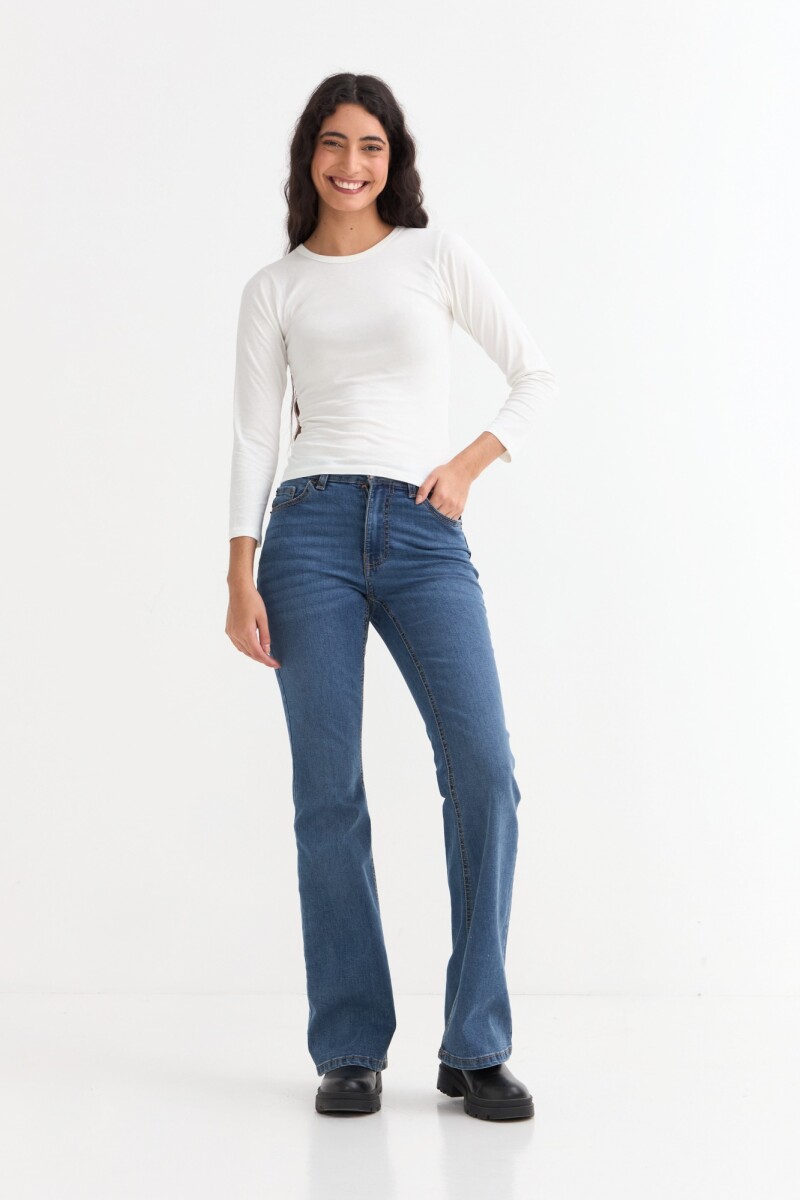 Remera m/l cuello a la base BLANCO