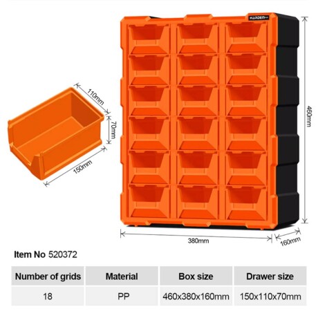 CAJA DE ALMACENAMIENTO 18 CAJONES N/a