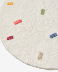 Alfombra redonda Epifania 100% algodón blanco con puntos multicolor Ø 100 cm Alfombra redonda Epifania 100% algodón blanco con puntos multicolor Ø 100 cm