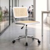 Silla de Escritorio Simil Rattan Blanco