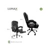 Silla Ejecutiva en cuero Lumax Modelo Miles con Apoyapies y 7 Puntos de Masaje Negro