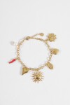 Pulsera dijes sol chilly acero dorado
