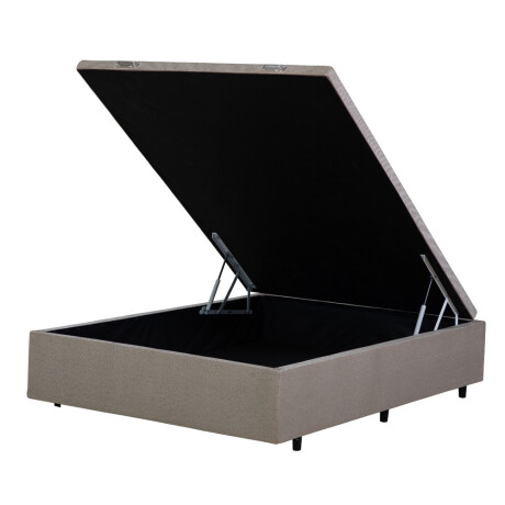 BOX BAÚL 2 PLAZAS BASE DE SOMMIER GUARDARROPA CAMA BEIGE