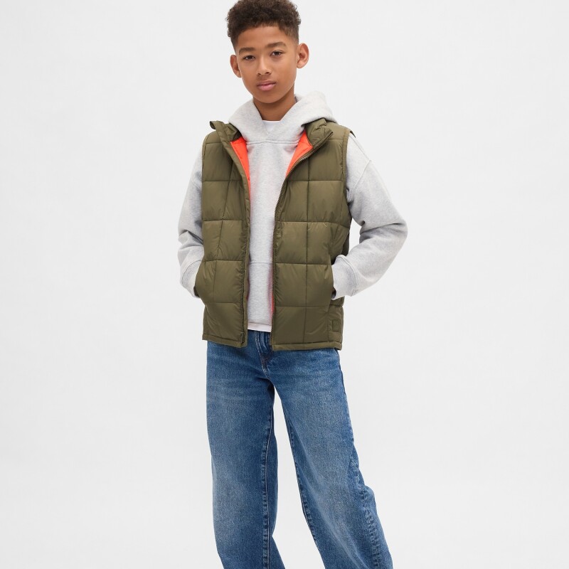 LWT PUFFER VEST ARMY JACKET GREEN