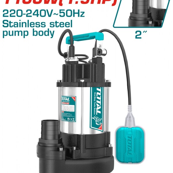 BOMBA SUMERG 1.5HP 15MTS INOX AGUA SUCIA TOTAL BOMBA SUMERG 1.5HP 15MTS INOX AGUA SUCIA TOTAL