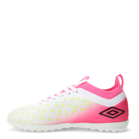 Championes Infantiles Umbro Limit TF Blanco - Rosado - Amarillo Lima