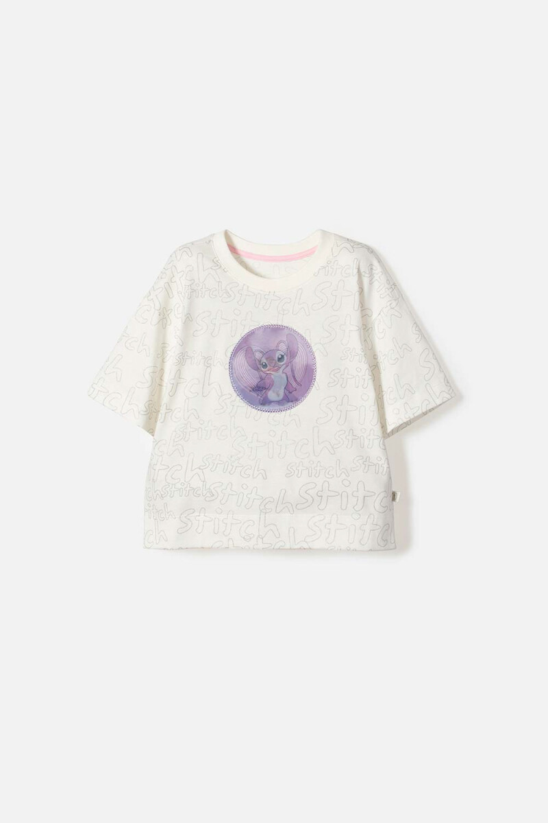 Remera m/c niña STITCH CRUDO