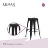 Taburete Tolix Hogar Pub Muebles Negro