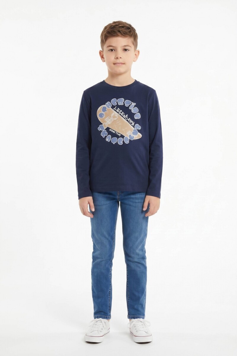 Camiseta manga larga AZUL MARINO