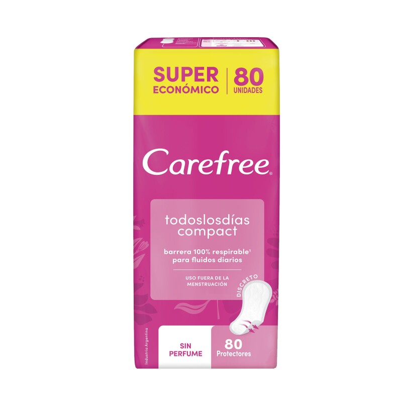 Protectores Diarios Carefree 80 Uds. Compact Protectores Diarios Carefree 80 Uds. Compact