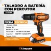 TALADRO PERC A BATERIA 10MM C/2 BAT 2,0AMP+ CARG+ACC LUSQTOF Taladro Perc A Bateria 10mm C/2 Bat 2,0amp+ Carg+acc Lusqtof