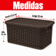 Set x3 Caja simil ratán 2,5 Lts CHOCOLATE