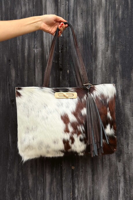 Cartera Madison Piel Blanco y Marron
