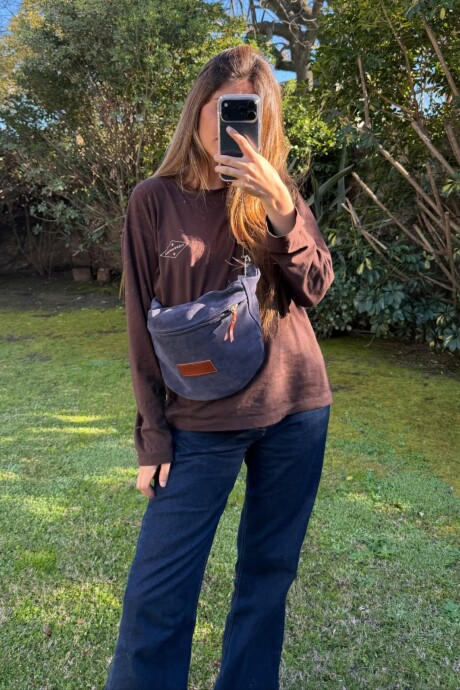 Leather Fanny Pack Gamuza Azul