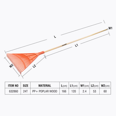 ESCOBILLA JARDIN PLASTICA 166CM 24 DIENTES HARDEN ++ N/a