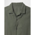V-SS STANDARD LINEN COTTON RESORT COLLAR MESCULEN GREEN