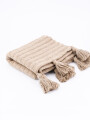 ALFOMBRA ALGODÓN BORLAS BEIGE (V)