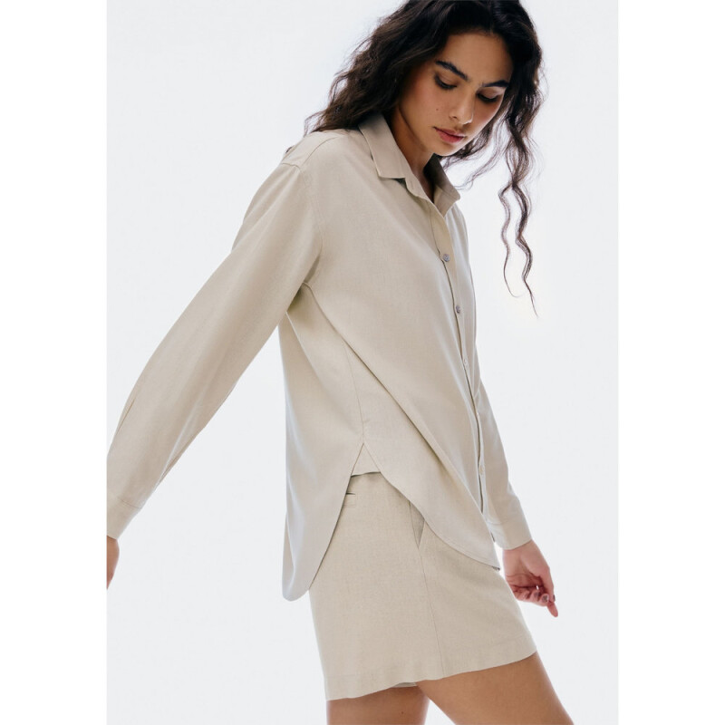 CAMISA ML FEM CAQUI CLARO