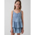 TIERED DENIM TANK LIGHT WASH