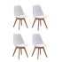 Set de 4 Silla De Comedor Eames Nordica De Madera Nueva Asiento Acolchado Imback Color Blanco Set de 4 Silla De Comedor Eames Nordica De Madera Nueva Asiento Acolchado Imback Color Blanco