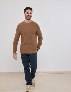 470657 SWEATER HARRINGTON LABEL Camel