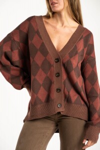 Cardigan Rombos Chocolate