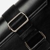Bandolera The Circle en cuero liso Negro