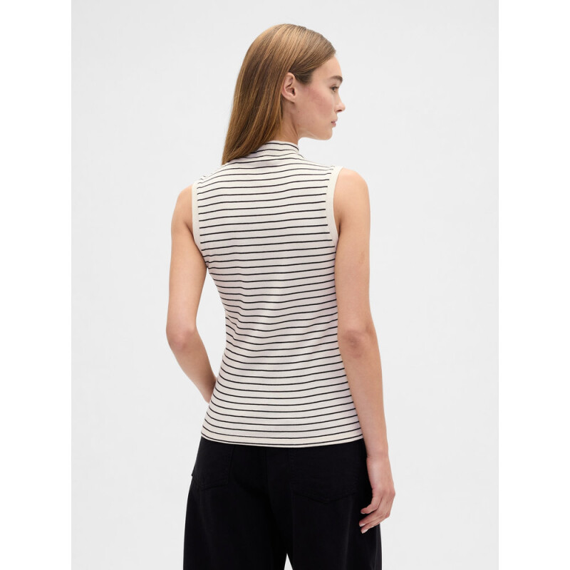 V-SL MOCKNECK TANK STRIPE BLACK CHINO STRIPE