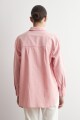 Camisa rayada oversized rojo melange